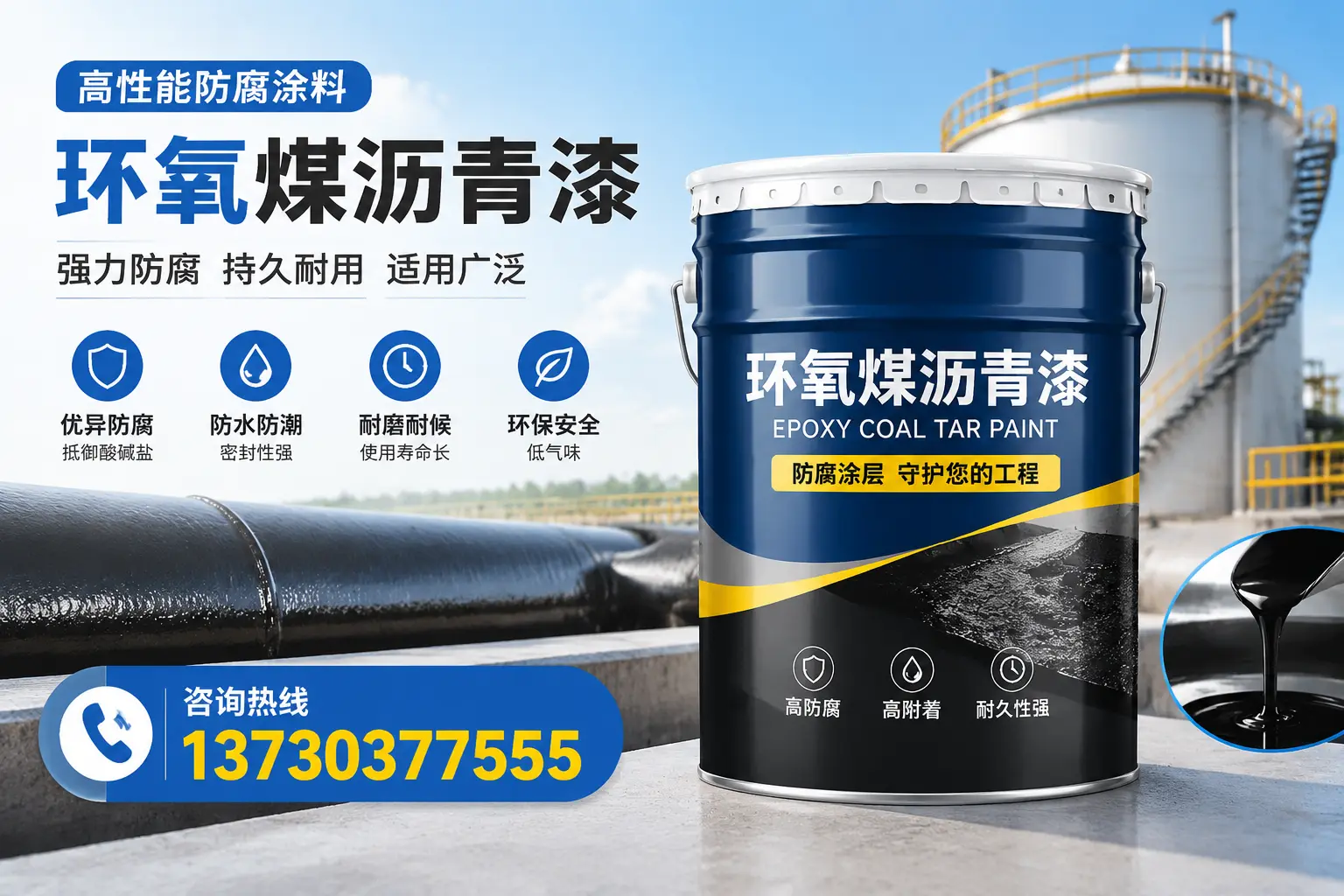 环氧煤沥青漆的耐久性分析,适合盘锦的使用场景